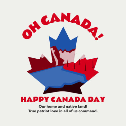 Canada Day-Themed Instagram Post Design Template with a Maple Leaf Graphic